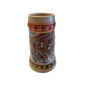 Ceramarte Budweiser Holiday Christmas Stein 1994  Hometown Holiday  Vintage